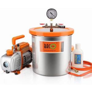 BACOENG 3 Gallon Vacuum Chamber Kit with 3.6 CFM 1 Stage Vacuum Pump HVAC (3 GALLON)