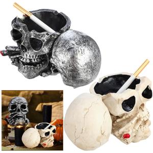 2 Pcs Halloween Human Skull 4.7 Inch Model Adult Plastic Fake Skull Head Decorations Realistic Head Bone Model Human Skeleton for Bar and Table Halloween Decor Spooky Yard