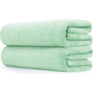Extra Large Bath Towel Sheet Set 35x70 Inches Oversized Bath Towels Set,Jumbo Large Microfiber Quick Dry,Lightweight,Super Soft,Highly Absorbent Towel Set for Bathroom,Hotel,Pack of 2(2PCS Green)