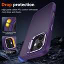 Magnetic for iPhone 16 Case Carbon Fiber Skin SensationCompatible with magsafeMetal Lens Kickstand Dropproof Sturdy Carbon Fiber PatternWireless Charging Case for iPhone 16 Purple