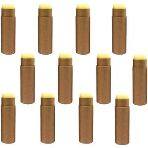12 Pcs 0.3 Oz Paperboard Lip Balm Tubes 10ml Empty Cardboard Krafts Lipstick Tube Refillable Lip Gloss Container Solid Perfume Container for DIY Cosmetic Samples Deodorant (Brown)