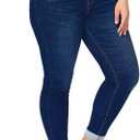 ALLABREVE Womens Plus Size Skinny Jeans Stretchy High Waisted Ankle Jean Ripped Slim Fit Washed Denim Distressed Tight Jean (3X-Large, Elastic Waist Dark Blue)
