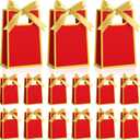 Kolldenn 24 Pcs Small Gift Bags with Bow 6.3 x 3.9 x 2.8 Inch Thank You Gift Bags Elegant Mini Paper Bag with Handles for Wedding Bridal Birthday Baby Shower Bridesmaid Party Favors(Red)