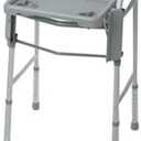 Medline Walker Flip Tray Table with 2 Cup Holders, Universal Tray for Standard Folding Walkers, Mobility Accessories for Home, Medical Equipment Accessories, Gray, 1 Count