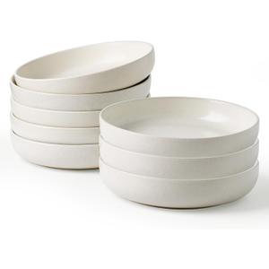 famiware Milkyway 33 oz Pasta Bowls Set of 8, Matte White
