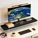 Computer Monitor Stands, Wood & Acrylic Computer Monitor Stand, Desk Monitor Stand Underneath Storage For Office, Home, School Supplies, 31.5" L (Black)