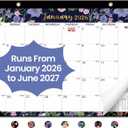 2026 Desk Calendar, 18-Month Calendar Runs from January 2026 to June 2027, 17" x 12" Desktop or Wall Calendar, Perfect Monthly Calendar Planner for Home, Office, or School - Midnight Garden