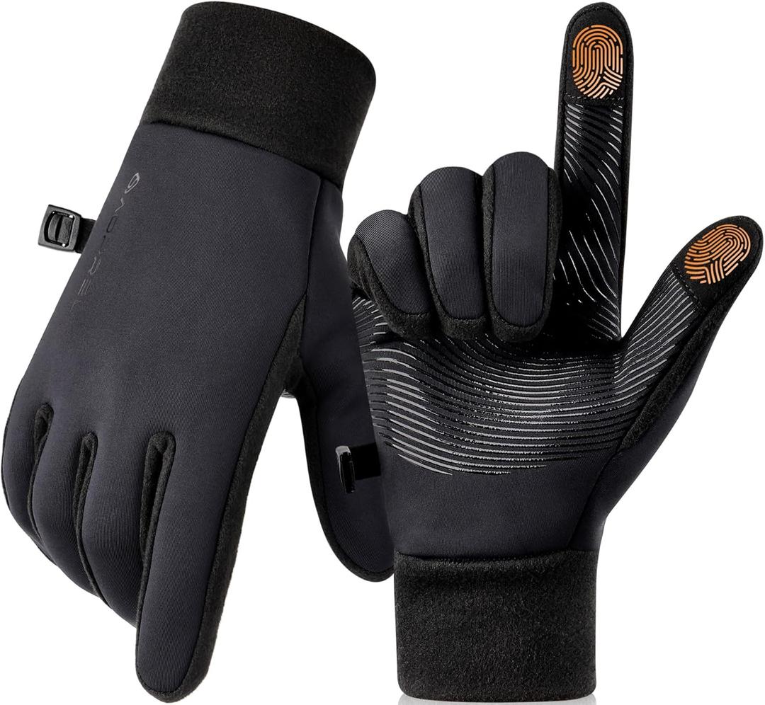Winter Gloves Men Women Windproof Touchscreen Gloves with Liner Thermal,Running Gloves for Cycling Driving Daily Work (Small)