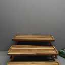 Manspdier 3 Tier Cupcake Stand & Towers Serving Tray for Party, Acacia Wooden Dessert Table Display Set, Decorative Tiered Decor Small Chees Charcuterie Boards Rustic Wood Platters Trays, (A010) (17" x 7" x 9.5")