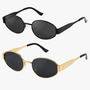 livho 2025 Trendy Oval Sunglasses - Stylish Polarized Shades for Everyday - Retro Metal Frames, 3 Pairs