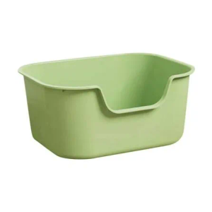 LoopTime Small Cat Litter Box with High Sides,Cat Boxes for Indoor Cats,Cat Litter Pan for Kitty, Litter Box with Low Entry,Easy to Clean,Anti-Splashing (Green)