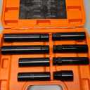 Dynofit 8-Piece Lug Nuts Key Kit, 5/6/7/12 Spline Lug Nuts Socket Set for Aftermarket Rims and Wheel Lock, with 1/2" Drive & Hex External Ends for Removal, Cr-V Steel (Black)