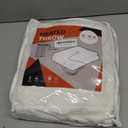 Eydna Electric Heated Blanket Throw Size 50"x60", Fast Heating Throw, Plush Faux Fur for Sofa & Office,4 Heating Levels & 10 Hours Auto Off, Machine Washable, Gifts for Family-Striped White