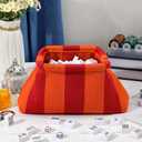 Mahjong Tile Bag Mahjong Empty Bag Crochet Purses Mah Jong Accessories and Gift for Women Game Lover Summer Vacation Supplies(Orange,Orange)