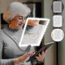 10X Large Rechargeable Magnifying Glass for Reading with Light Hands-Free Magnifying Glasses with Flexible Gooseneck Full Book Page Magnifier Sheet for Repair, Sewing Low Vision Seniors Grey 011 (Gray)