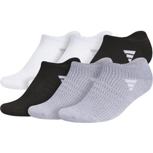 adidas Women's Superlite 3.0 No Show Athletic Socks (5-Pair) Low-Profile Fit with Targeted Padding and Arch Compression (Medium, White/Black/Grey)