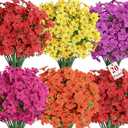 Alupssuc 20 Bundles Artificial Flowers for Outdoor Indoor Decoration, UV Resistant No Fade Fake Plants Eucalyptus, Colorful Faux Spring Flowers for Outside Yard Porch Patio Garden Home Window Box