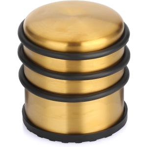 Sumnacon Heavy Duty Floor Door Stopper No Drill - Durability Stainless Steel Door Stop with Anti-Skid Rubber - Contemporary Safety Doorstop for Home Office Commercial Industrial,Gold (3X3.1Inch)