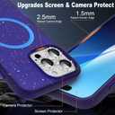 MZELQ for iPhone 16 Pro Case, Compatible with MagSafe, Shower Blue, Shockproof, Drop Proof, Ultra-Slim, Diamond Camera Protector, Screen Protector, Silicone Designed for iPhone 16 Pro Case