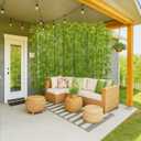 7/8ft Tall Artificial Bamboo Tree 10 Pack, Removable Faux Bamboo Outdoor with Encrypted Silk Leaves for Garden Fence Courtyard Entrance, Privacy Waterproof Fake Plants (7ft/213cm)