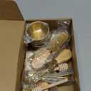 Suwimut 48 Pieces Charcuterie Board Accessories Cheese Butter Spreader Knife Set, Stainless Steel Mini Serving Tongs Spoons Forks Dipping Bowls Honey Dipper Toothpick Flags Utensils for Party Wedding