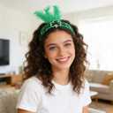 St. patrick- day-Sequins-Glitter-Headband for Adult Women Men Kids Green Holiday Costume Hair Band