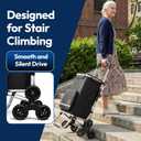 Foldable Stair Climbing Shopping Cart with Wheels 3-in-1 Grocery Trolley, Backpack & Hand Truck Lightweight Aluminum Frame, Waterproof Insulated Bag, Side Pockets Cart for Groceries & Laundry