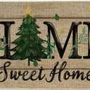 Artoid Mode Home Sweet Home Xmas Tree Christmas Doormat, Winter Low-Profile Switch Rug Home Decor Door Mat Floor Mat for Outdoor Indoor 17x29 Inch