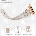Minyee Celtic Knot Leather Band Compatible with Apple Watch Band 38/40/41/42mm Women, Elegant Interlock Buckle Thin Premium Leather Strap for iWatch Series 11 10 9 Ultra SE 8 7 6 5 4 3 2 1, Starlight