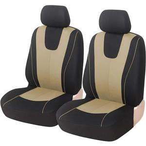 ZIMISI 4PCS Car Front Seat Covers, Comfort Breathable Vehicle Seat Protector Cover, Universal Automotive Interior Accessories for Car, SUV, Truck (Beige)