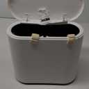 Rectangular Plastic Trash Can Wastebasket with Press Type Lid, Garbage Container Bin for Bathroom, Powder Room