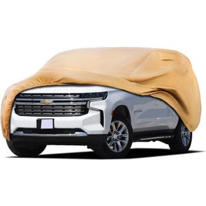 Heavy Duty Outdoor Car Cover Custom Fit for Chevy Suburban,Windproof All Weather Waterproof Sun Rain UV Dust Snow Protection Outdoor Car Covers (Brown)