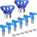 Spray Tips for Airless Sprayer, Geevorks Reversible Airless Paint Sprayer Nozzle Tips Set of 6 with 2PCS Nozzle Seats, Airless Paint Spray Guns Nozzles Set
