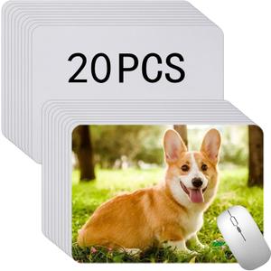 White Mouse Pad for Heat Transfer, Bulk Mousepad for Heat Press Printing Crafts Custom Photos Non Slip Bottom 24x20x0.2CM