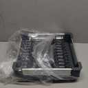 Stainless Steel Dish Drying Rack - Dish Drainer for Kitchen Counter, Extendable Drainboard with Foldable, Space-Saving Cup & Bowl Organizer, Includes Knife and Utensil Holder, Black