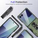 VEGO Case for Samsung Galaxy Z Flip 7 with Built-in Screen Protector & Hinge Protection[Anti-Scratch][360Rotating Stand] Full Body Drop Proof Protective Phone Case for Galaxy Flip 7(Not for FE)-Green