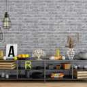 3 x Timeet Grey Brick Peel and Stick Wallpaper Brick Contact Paper 17.7" x 78.7" Removable Wallpaper Self-Adhesive 3D Brick Wallpaper Grey Brick Wallpaper for Room Decoration Vinyl Film Roll (Gray 2)