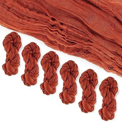 4 Pack Cheese Cloth Table Runners, 10 Foot Cheesecloth Table Runner Boho, Cheesecloth Table Runner 35x120, Terracotta Cheesecloth Table Runner, Terracotta Table Runners, Wedding Arch Draping Fabric