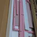 AODK 59 Inch Gaming Desk with USB Charging Ports & LED Light- Reversible Computer Desk with Storage Shelves & Monitor Stand, Modern Gamer Desk Table with Fabric Drawers & Side Hook, Carbon Fiber Pink