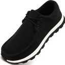 Mens Slip On Shoes Walking Loafers Casual Business Dress Wide Toe Box Sneakers Comfortable Trail Running Workout Tennis Gym Shoes (6.5 Wide, All Black)