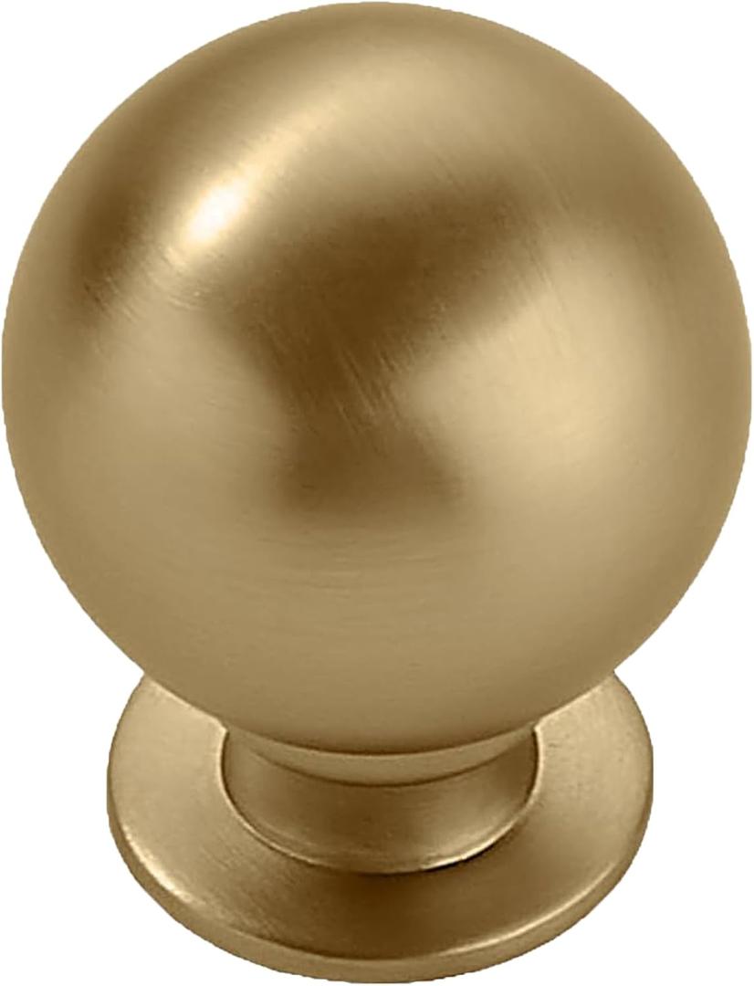 khtmeware 10 Pack 1-1/4 Inch Soild Champagne Bronze Cabinet Knobs Champagne Brass Large Heavy Duty Ball Kitchen Cabinet Hardware Drawer Knobs Pulls for Drawers.
