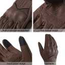 Harssidanzar Mens Winter Warm Leather Motorcycle Gloves with Touchscreen GM041US