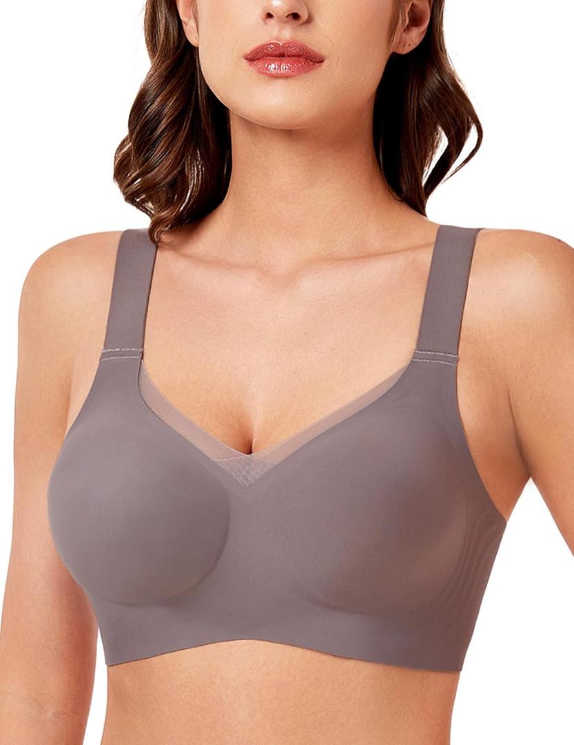 V Lace Bras for Women No Underwire Seamless Bralettes for Women Wireless Bra Soft Support Everyday T Shirt Bras M