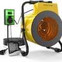 QIOMALA Greenhouse Heater with Digital Thermostat, Outdoor Heaters with 1500W Fast Heating, Overheat Protection, Adjustable Fan & Heater Mode, Electric Space Heater for Patio, Grow Tents, Garage