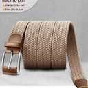 BULLIANT Stretch Belt Men,Mens Gift Woven Braided Web Belt 1 3/8 for Golf Casual Pants Shirts Jeans (Brown)