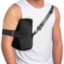 Rotator Cuff Pillow Surgery for Shoulder Pain Relief With Strap, Shoulder Pillow Sling for Side Sleepers Sleeping, Arm Cushion After Surgery Recovery Supplies, Black