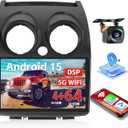 [DSP 5G WiFi 4+64G] Hikity Android 15 Car Stereo for Nissan Rogue 2007-2015 with Wireless Carplay Android Auto, 9'' IPS Touch Screen Radio Bluetooth Mirror Link GPS SWC FM/RDS/32EQ Backup Cam+Mic