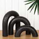 3Pcs Wooden Arches Decorative Object for Coffee Table Boho Shelf Decor Arch Design for japandi Home Aesthetic Shelf Neutral Home Accents (Black Stain)