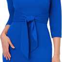 Adrianna Papell Knit Crepe Tie Waist Sheath Dress Violet/ Cobalt 6