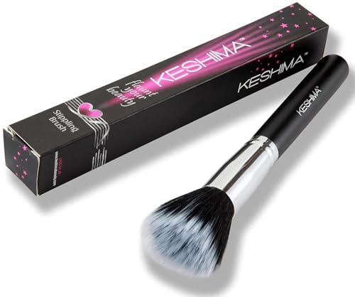 Keshima Duo-Fiber Stippling Brush - Premium Stipple Brush for Powder and Liquid Makeup Foundation